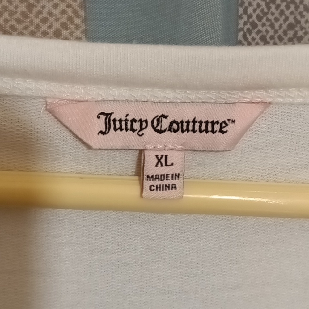 FINAL PRICE Juicy Couture ivory l/s pullover blouse w cut-out neckline XL